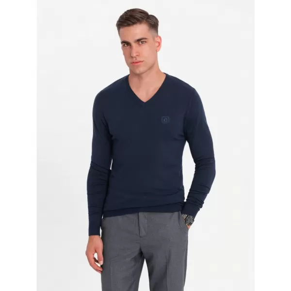  Pánský svetr OMBRE OM-SWBS-0107 NAVY BLUE 