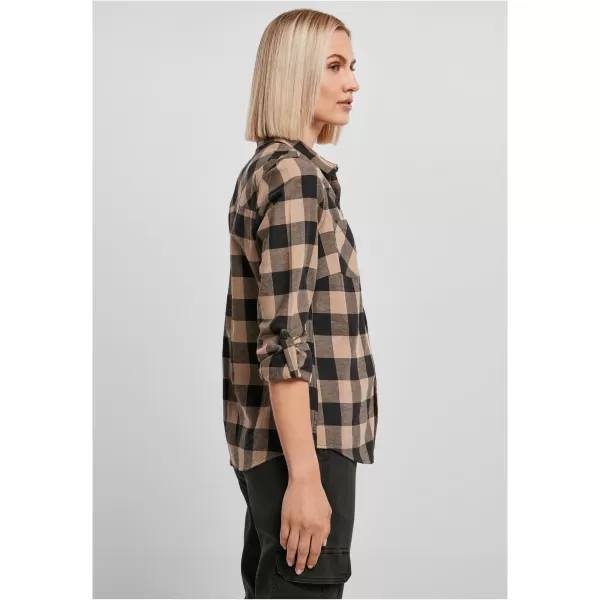  Dámská košile URBAN CLASSICS TB1280 BLACK/SOFT TAUPE 