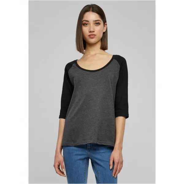 Dámské triko URBAN CLASSICS TB733 CHARCOAL/BLACK 