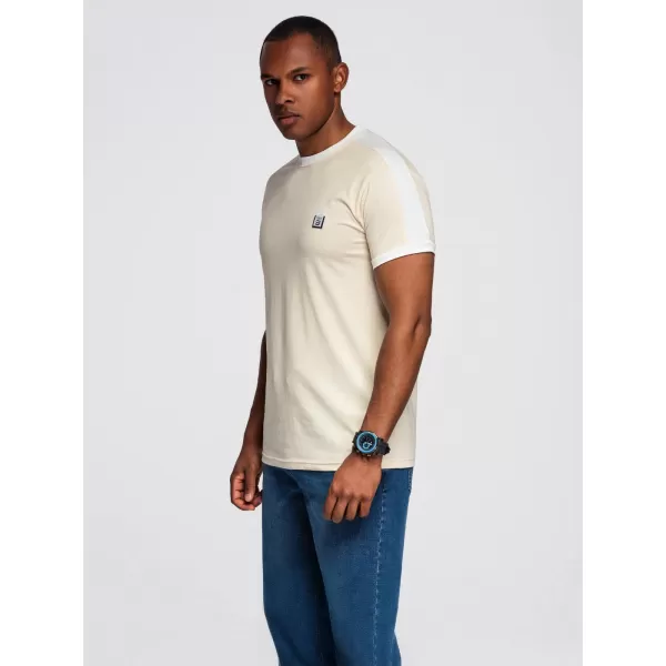  Pánské triko OMBRE OM-TSCT-0115 CREAM 