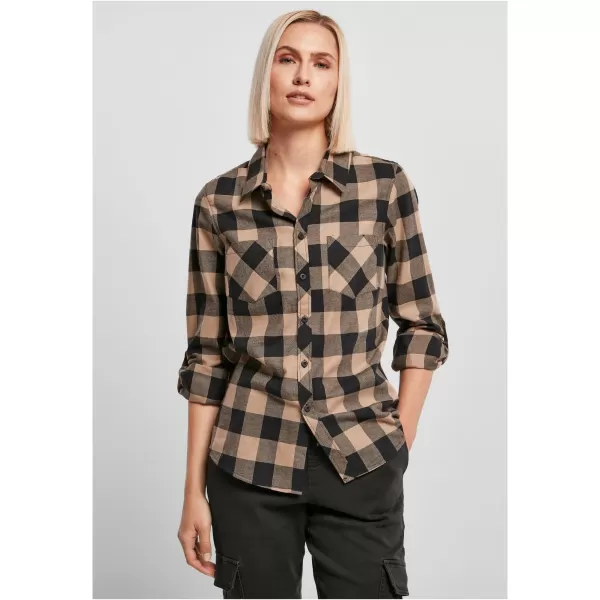  Dámská košile URBAN CLASSICS TB1280 BLACK/SOFT TAUPE 