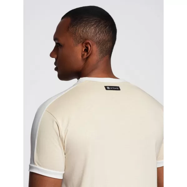  Pánské triko OMBRE OM-TSCT-0115 CREAM 