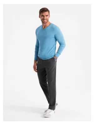 Pánský svetr OMBRE OM-SWBS-0107 LIGHT BLUE