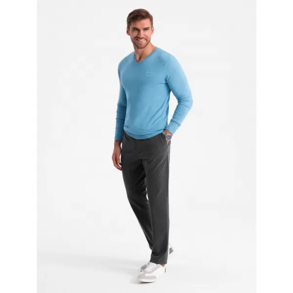  Pánský svetr OMBRE OM-SWBS-0107 LIGHT BLUE 