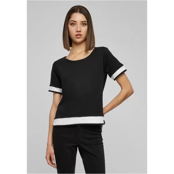  Dámské triko URBAN CLASSICS TB1197 BLACK/WHITE 