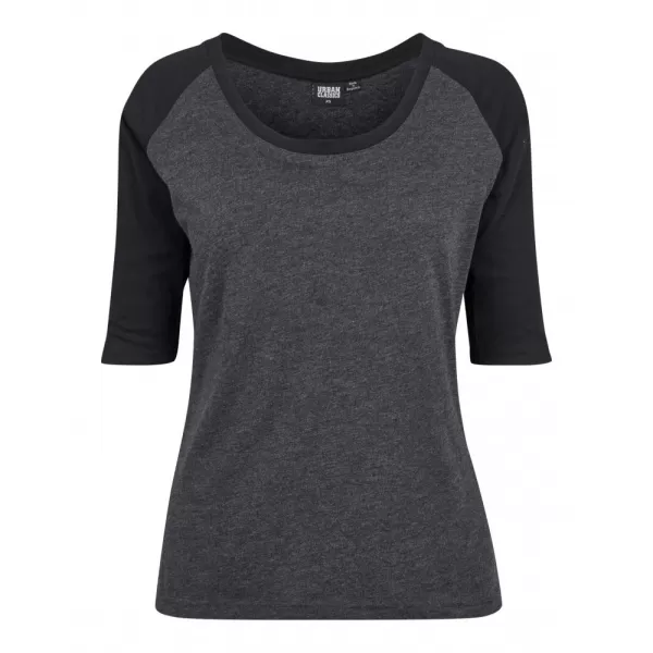  Dámské triko URBAN CLASSICS TB733 CHARCOAL/BLACK 