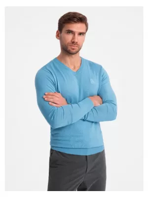 Pánský svetr OMBRE OM-SWBS-0107 LIGHT BLUE