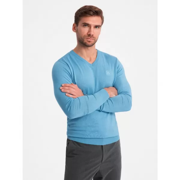  Pánský svetr OMBRE OM-SWBS-0107 LIGHT BLUE 
