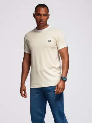 Pánské triko OMBRE OM-TSCT-0115 CREAM