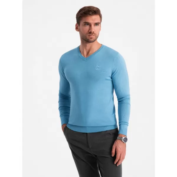  Pánský svetr OMBRE OM-SWBS-0107 LIGHT BLUE 