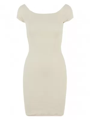 Dámské šaty URBAN CLASSICS TB1501 WHITE/SAND