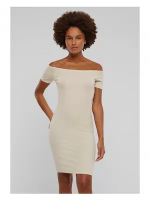 Dámské šaty URBAN CLASSICS TB1501 WHITE/SAND