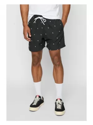 Pánské kraťasy URBAN CLASSICS TB2680 BLACK/PALM TREE