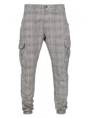 Pánské kalhoty URBAN CLASSICS TB3138 WHITE/BLACK