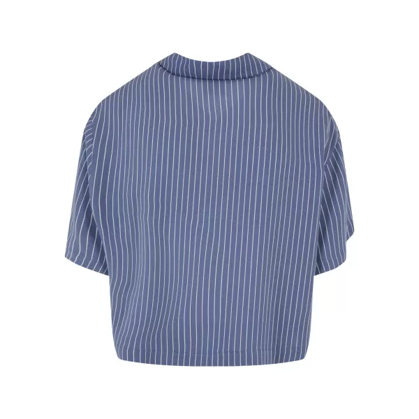  Dámská košile URBAN CLASSICS TB4365 VINTAGE BLUE PIN STRIPE 