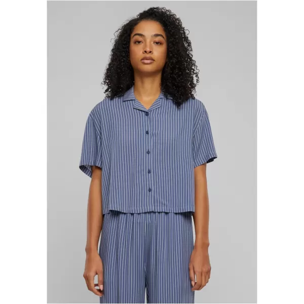  Dámská košile URBAN CLASSICS TB4365 VINTAGE BLUE PIN STRIPE 
