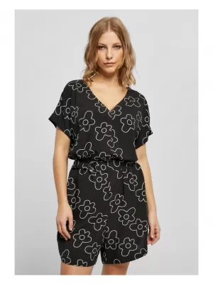 Dámský overal URBAN CLASSICS TB4096 BLACK FLOWER