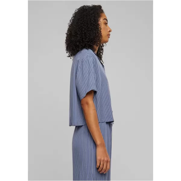  Dámská košile URBAN CLASSICS TB4365 VINTAGE BLUE PIN STRIPE 