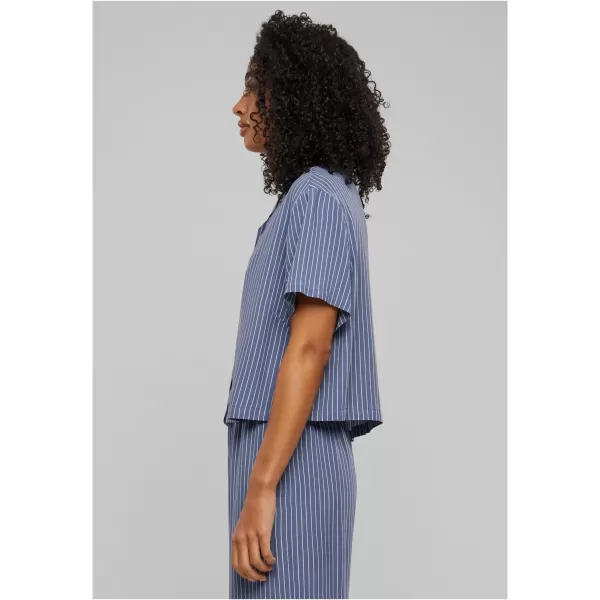  Dámská košile URBAN CLASSICS TB4365 VINTAGE BLUE PIN STRIPE 