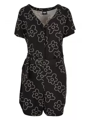 Dámský overal URBAN CLASSICS TB4096 BLACK FLOWER