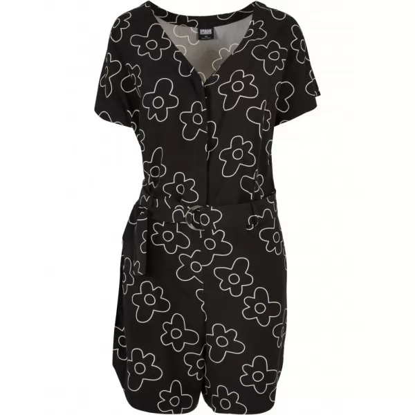  Dámský overal URBAN CLASSICS TB4096 BLACK FLOWER 