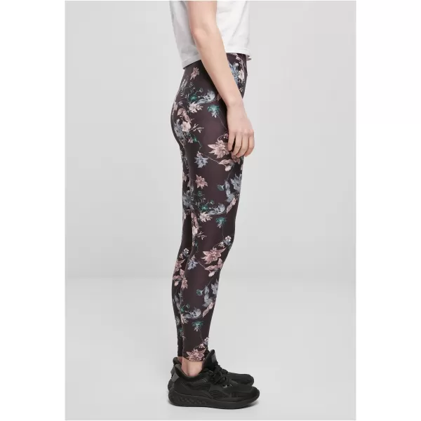  Dámské legíny URBAN CLASSICS TB4771 BLACK SOFT FLOWER 