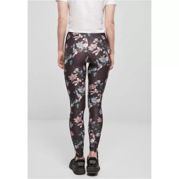  Dámské legíny URBAN CLASSICS TB4771 BLACK SOFT FLOWER 