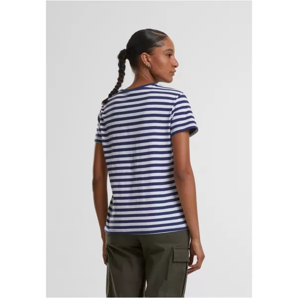  Dámské triko URBAN CLASSICS TB6826 WHITE/DARK BLUE 