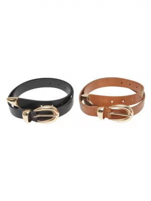 Dámský pásek URBAN CLASSICS TB7211A BLACK/GOLD/BROWN/GOLD