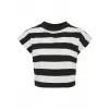 Dámské triko URBAN CLASSICS TB3631A BLACK/WHITE/BLACK