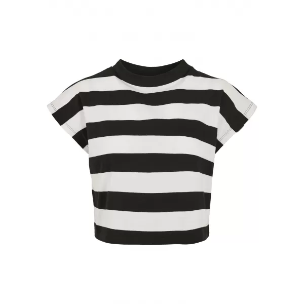  Dámské triko URBAN CLASSICS TB3631A BLACK/WHITE/BLACK 