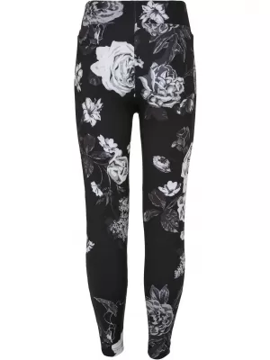Dětské legíny URBAN CLASSICS UCK4005 DARK FLOWER AOP