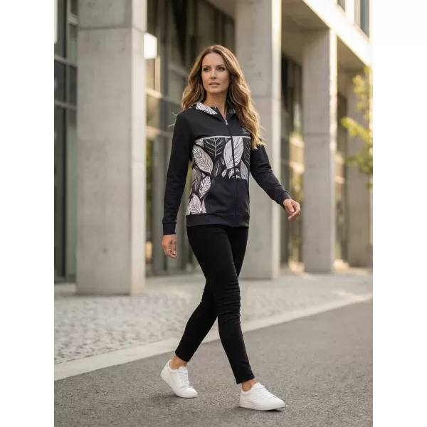  Dámská mikina na zip premium ALTISPORT VOJ/ALW061MI02 ČERNOBÍLÁ 
