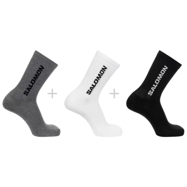  Ponožky SALOMON EVERYDAY CREW 3-PACK LC2086200 BLACK/WHITE/MED GREY MELANGE 