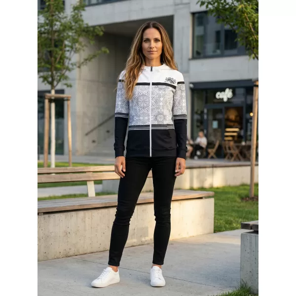  Dámská mikina na zip premium ALTISPORT VOJ/ALW023MI02 ČERNOBÍLÁ 