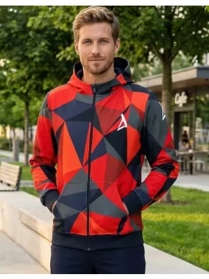 Pánská mikina na zip premium ALTISPORT VOJ/ALM007MI02 ČERVENÁ