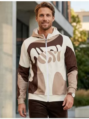 Pánská mikina na zip premium ALTISPORT VOJ/ALM056MI02 HNĚDÁ