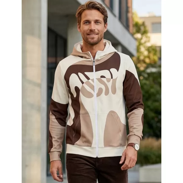  Pánská mikina na zip premium ALTISPORT VOJ/ALM056MI02 HNĚDÁ 