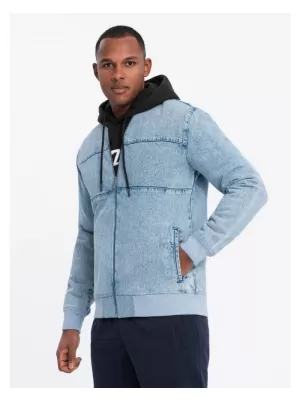 Pánská bunda OMBRE OM-JADJ-0163 LIGHT BLUE