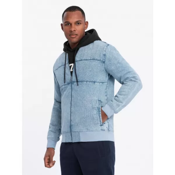  Pánská bunda OMBRE OM-JADJ-0163 LIGHT BLUE 