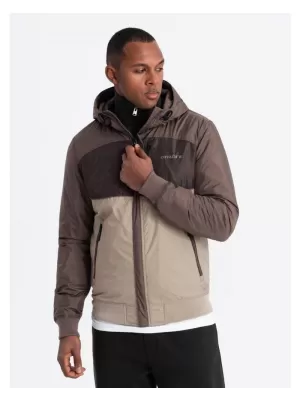 Pánská bunda OMBRE C447 BEIGE/BROWN