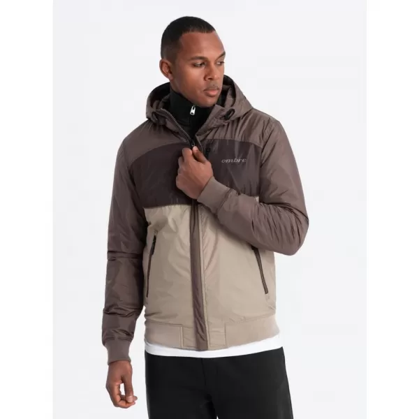  Pánská bunda OMBRE C447 BEIGE/BROWN 