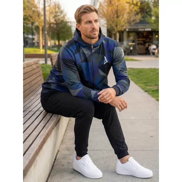  Pánská mikina na zip premium ALTISPORT VOJ/ALM007MI02 TMAVĚ MODRÁ 