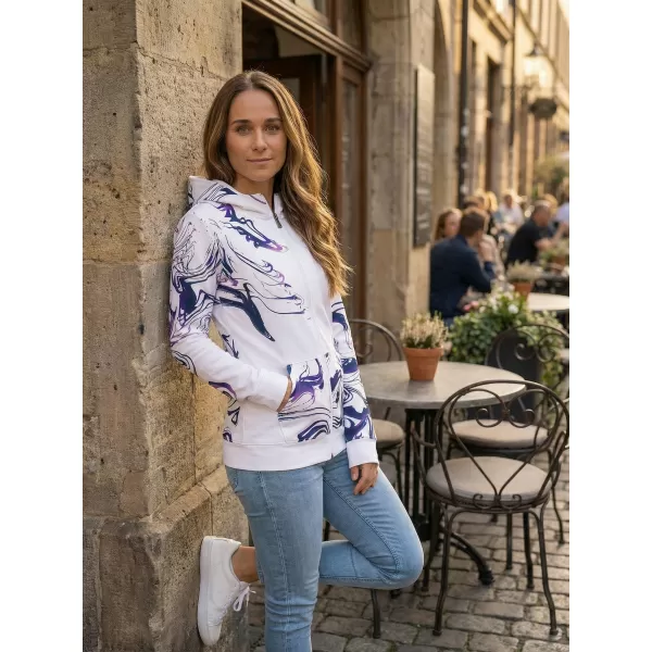  Dámská mikina na zip premium ALTISPORT VOJ/ALW064MI02 BÍLOFIALOVÁ 