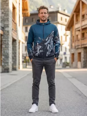 Pánská mikina na zip premium ALTISPORT VOJ/ALM059MI02 NAVY