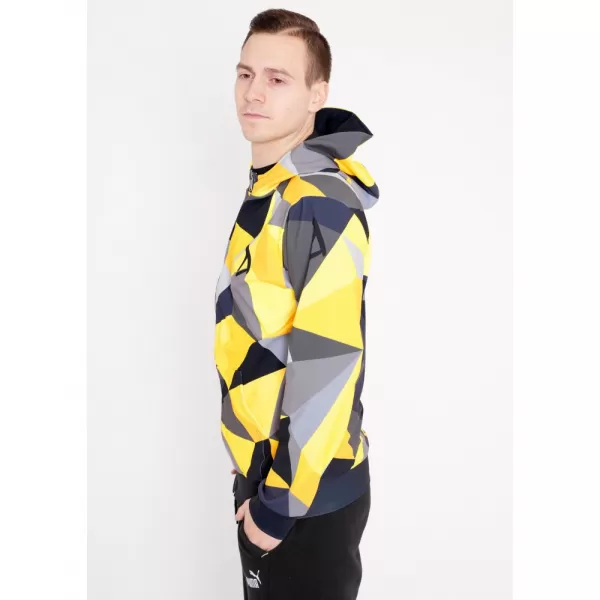  Pánská mikina na zip premium ALTISPORT VOJ/ALM007MI02 ČERNOŽLUTÁ 