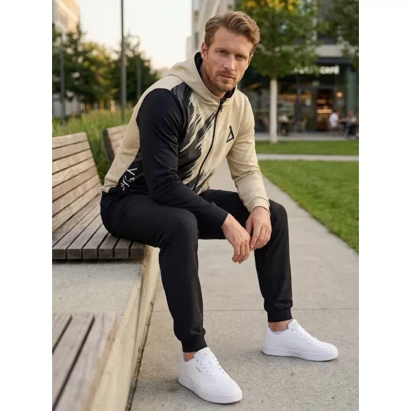  Pánská mikina na zip premium ALTISPORT VOJ/ALM006MI02 ČERNOHNĚDÁ 