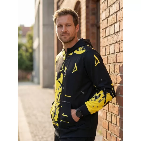  Pánská mikina na zip premium ALTISPORT VOJ/ALM057MI02 FLUO YELLOW 