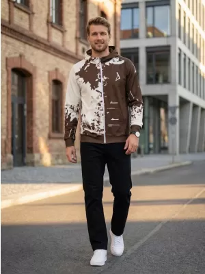 Pánská mikina na zip premium ALTISPORT VOJ/ALM057MI02 HNĚDÁ