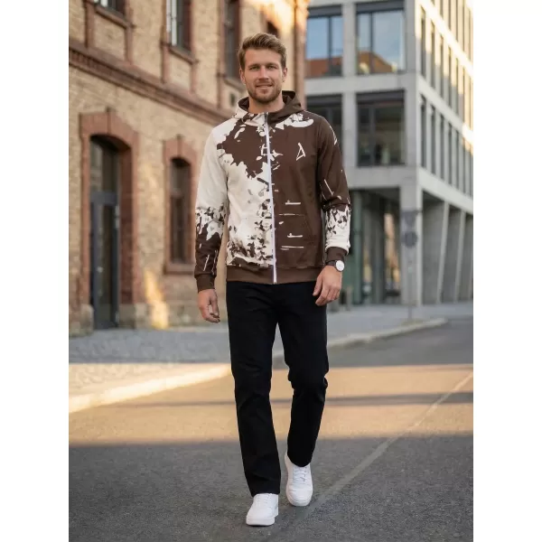 Pánská mikina na zip premium ALTISPORT VOJ/ALM057MI02 HNĚDÁ 